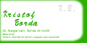 kristof borda business card