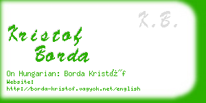 kristof borda business card
